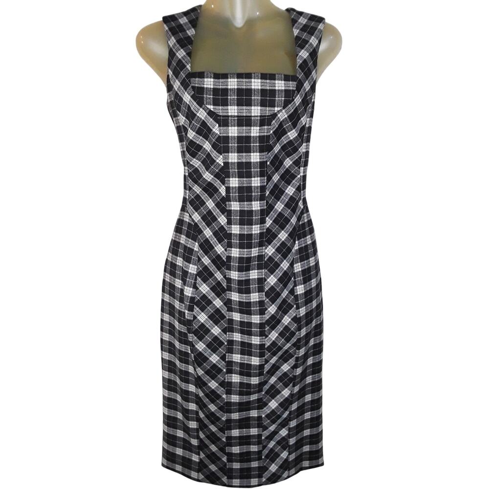 Dolce & Gabbana Sz 42 IT (Approx 6 US) Black & White Tartan Plaid Dress